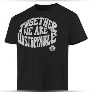 LA Clippers Junk Food Positive Message Enzyme Washed T-Shirt-Black, Sz. Large